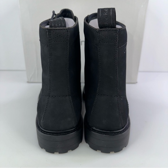 CALVIN KLEIN Mens Black Pull Tab Lorenzo Round Toe Block Heel Leather Boots - Picture 6 of 8